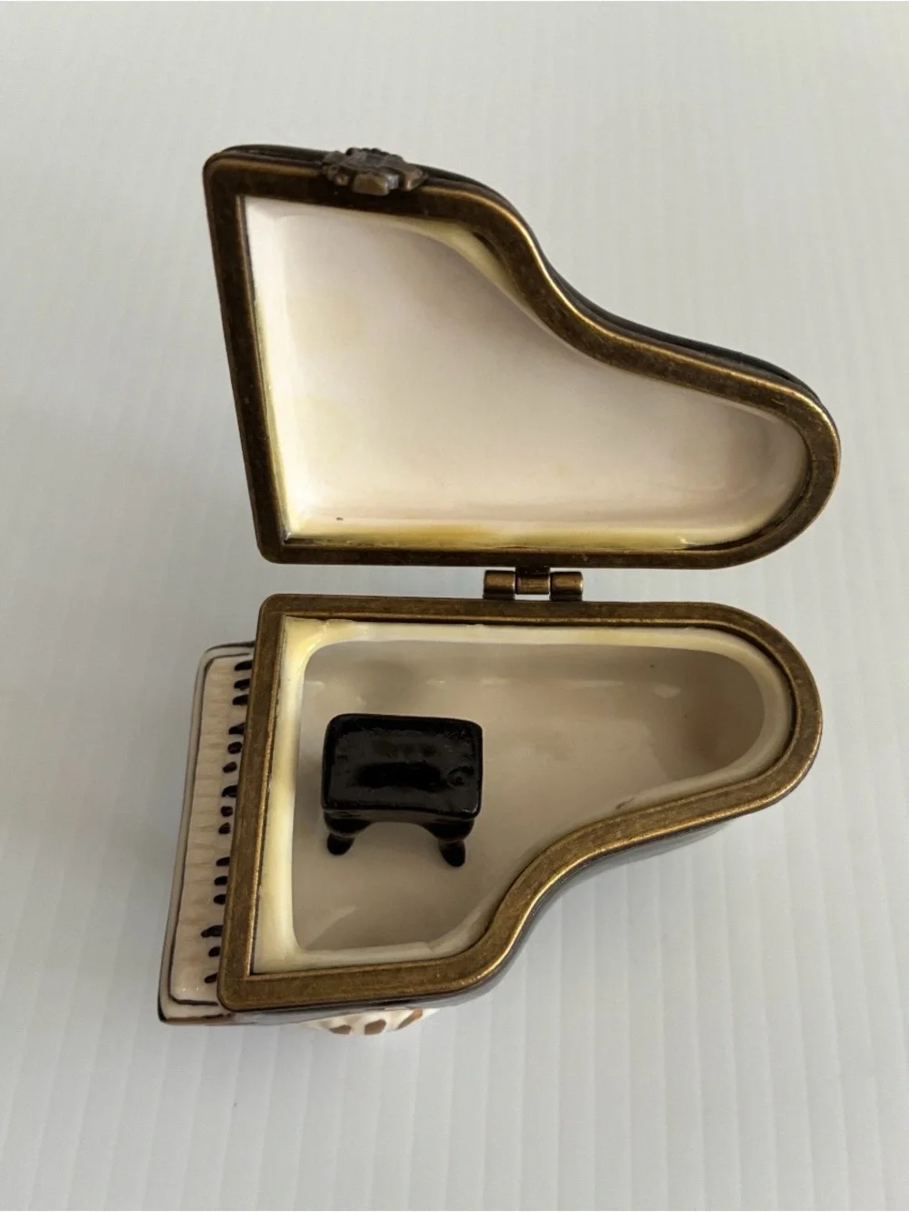 Vintage Black Piano Small Trinket Box Collectible Contemporary Classic Retro